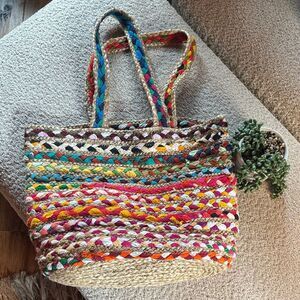 Colorful Woven Tote Bag
